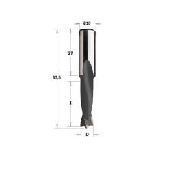 CMT Wiertło HW nieprzelotowe D=8 I=27  L=57,5 S=10x27 RH