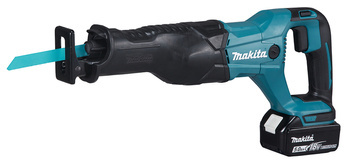 Makita Akumulatorowa pilarka szablasta DJR186 18V Li-Ion LXT, 2 akumulatory Li-Ion 5,0 Ah, ładowarka DC18RC, walizka