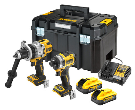 Dewalt Zestaw Combo 18V DCK2200H2T-QW (DCD1007 + DCF860) , 2 x akumulator 5.0 PowerStack, ładowarka, walizka TSTAK