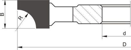 Frez do ćwierćwałka 005R D-140 d-30 Z-4 HSS R-20 LEWY