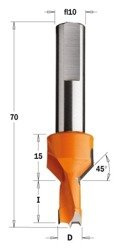 CMT Wiertło z gzymką HW NP D=8 I=13 L=70 S=10 LH