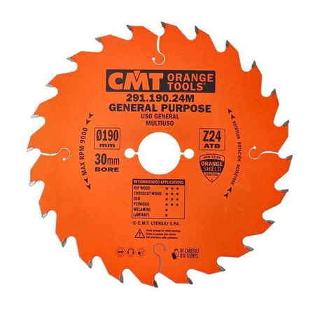 CMT Piła HM D=190 F=30 Z=24 K=2.6/1.6