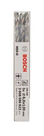Bosch Wiertło do metalu HSS-G 6,0/91 mm 5 szt
