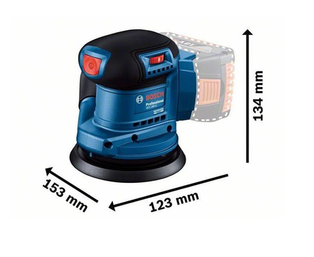 Bosch Akumulatorowa szlifierka mimosrodowa GEX 185-LI, 18V, 0 x Ah, karton