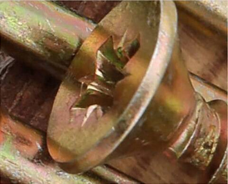 Wkręt do drewna hartowany stożkowy 3,5x25 żółty ocynk opk 500 szt