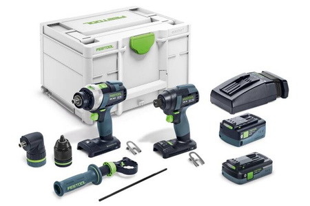 Festool Zestaw wiertarko-wkrętarka i zakrętarka TID 18 5,0/4,0-Set TPC 18/4 