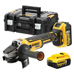 Dewalt Akumulatorowa szlifierka kątowa DCG405P2-QW 18V 125 mm, silnik bezszczotkowy, 2 x 5.0 Ah, walizka TSTAK