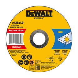 Dewalt Tarcza tnąca do stali nierdzewnej INOX 125X22.23X1 mm