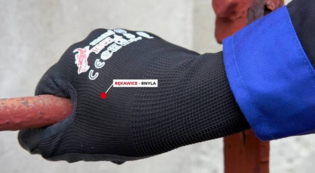 Rękawice ochronne nylon-latex czarne RNYLAB 9