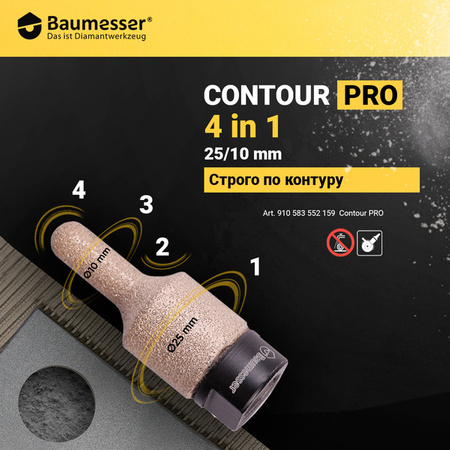 Baumesser Frez do obróbki płytek Contour PRO GF-V 25/10x50xM14
