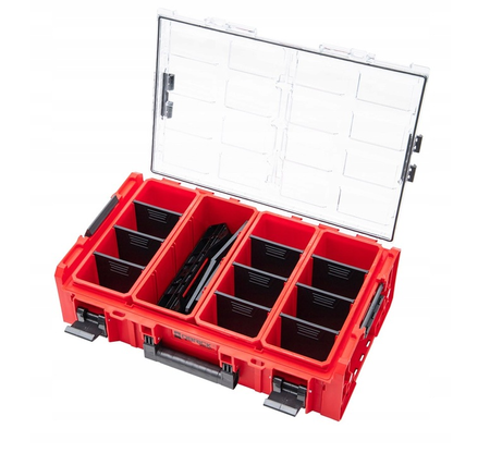 QBRICK SYSTEM Skrzynia narzędziowa Organizer ONE 2XL 2.0 RED Ultra HD + adaptery QS One Connect