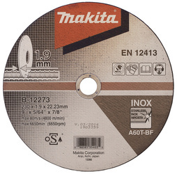 Makita Extra cienka tarcza tnąca do metalu 230x1,9x22mm