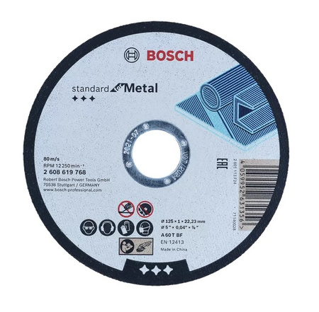 Bosch Tarcza tnąca do metalu Standard for Metal 125 x 1 x 22,23 mm A 60 T BF   pakiet 20 szt