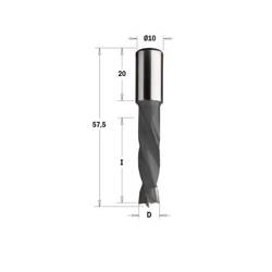 CMT Wiertło HW nieprzelotowe D=5 I=30 L=57,5 S=10x20 RH