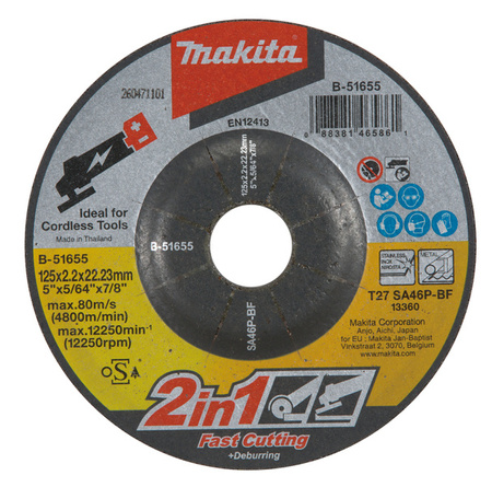 Makita Tarcza szlifierska / tnąca 2w1 125x 2,2x 22,23 mm