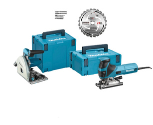 Makita Zestaw elektronarzędzi - Zagłębiarka SP 6000J + Wyrzynarka 4351FCT + Walizka Makpac typ 1 + Walizka Makpac typ 4 + akcesoria