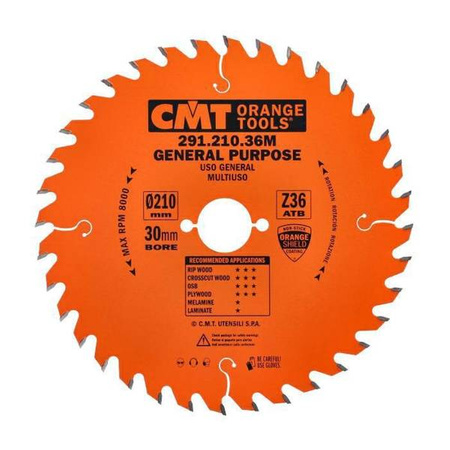 CMT Piła HM D=210 F=30 Z=36N K=2,8/1,8