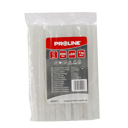 PROLINE Klej w laskach uniwersalny 11mm bezbarwny 1KG 11x200 mm