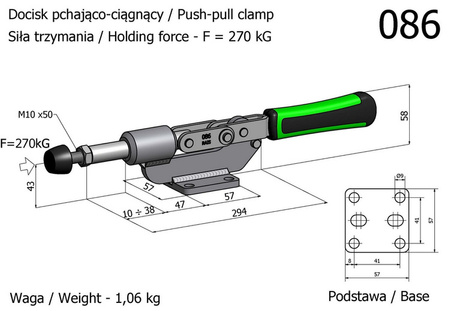 RAIS Docisk pchający z rękojeścią poziomą nr 086