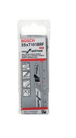 Bosch Brzeszczot do wyrzynarki T 101 BRF Clean for Hard Wood 100 mm podziałka 2,5 opk 25 szt