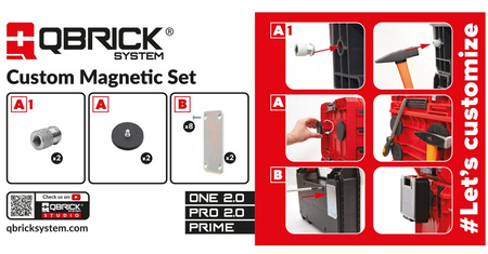 QBRICK System Zestaw uchwytów magnetycznych z organizerem Custom Magnetic Set QS Pro Multi + magnesy + blaszki + inserty