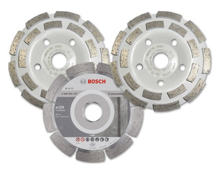 Bosch Zestaw tarcz diamentowych garnkowych Expert for Concrete 125 mm x 2 + tarcza diamentowa Standard for Concrete 125 mm