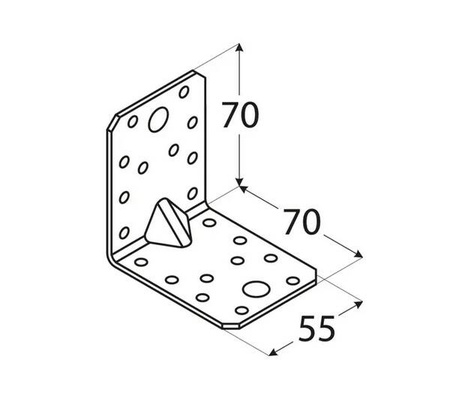 KPS 4 Kątownik z przetłoczeniem 70x70x55x1,5