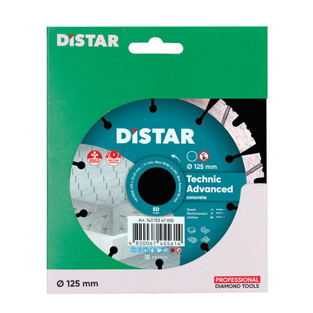 Distar Tarcza do cięcia 1A1RSS TECHNIC ADVANCED do cięcia kostki brukowej 125x2,2/1,4x11x22,23 mm