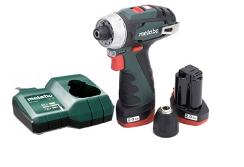 Metabo Wiertarko-wkrętarka PowerMaxx BS Basic 2x2,0 Ah, ładowarka LC 12 w kartonie