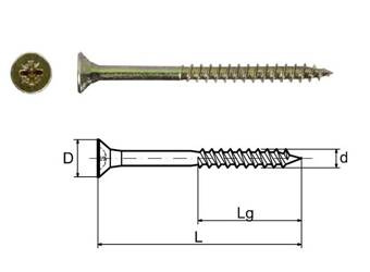 Wkręt do drewna hartowany stożkowy 4,0X45/27 A