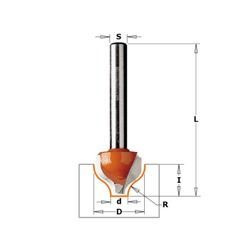 CMT Frez HM D=25,4 d=9,5 R=3,2 I=9,5 S=12 Profil=D
