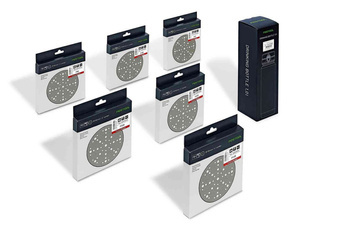 Festool Zestaw starrtowy Krążki ścierne STF D150/48 GR-Set P / P60 GR/10+ P80 GR/10 P120 GR/10+ P180 GR/10+ P220 GR/10+ P320 GR/10 + Butelka TFL-FT1 1L/