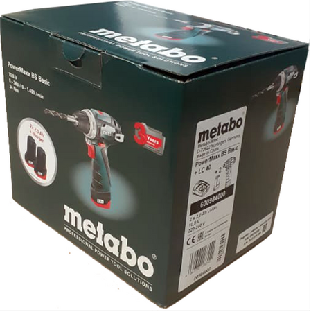 Metabo Wiertarko-wkrętarka PowerMaxx BS Basic 2x2,0 Ah, ładowarka LC 40 w kartonie