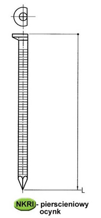 Gwóźdź pierścieniowy ocynkowany PR 3,1x90 NK RI-S /3000/