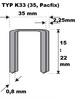 Zszywka do zamykania kartonów K-33 ( 35, B ) (Packfix) / 15 mm /2000/