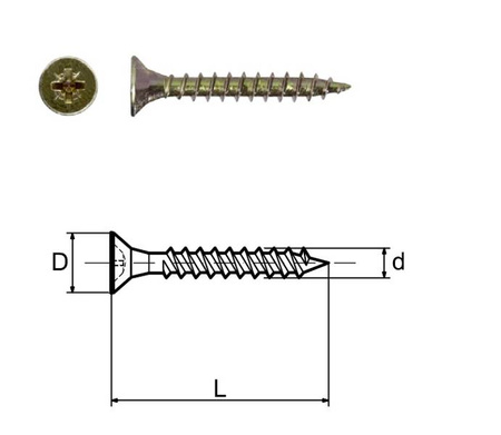 Wkręt wkręty do drewna hartowany stożkowy PZ2 5 X 35 5 kg