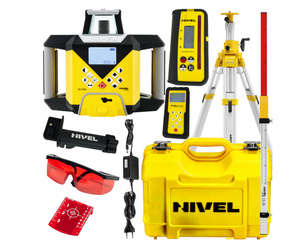 Nivel System Niwelator laserowy NL720R DIGITAL (wiązka czerwona) z czujnikiem cyfrowym, spadki manualne, w zestawie ze statywem SJJ1 oraz łatą LS24