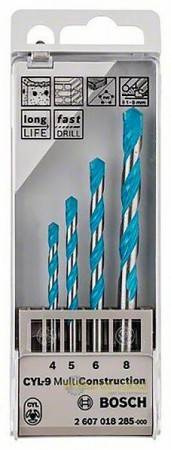 Bosch Zestaw wierteł wielozadaniowych CYL-9 (Multimaterial) 4,5,6,8 mm 